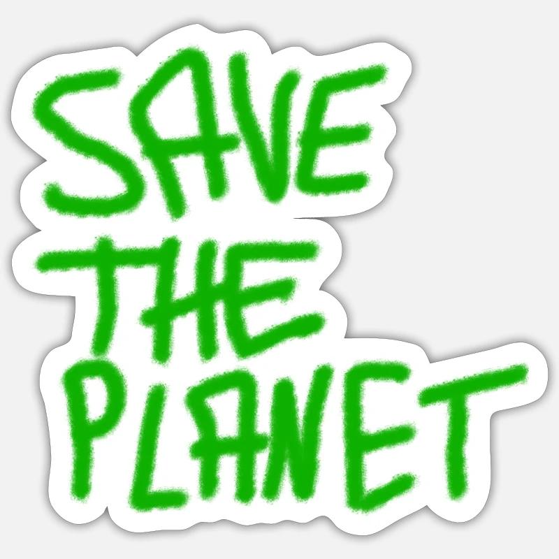 save the planet - Sticker taille S (10 x 10 cm) - blanc mat