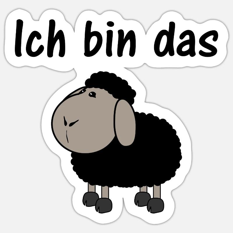 schwarzes Schaf Ich bin das schwarze Schaf Sticker Größe S (10 x 10 cm)