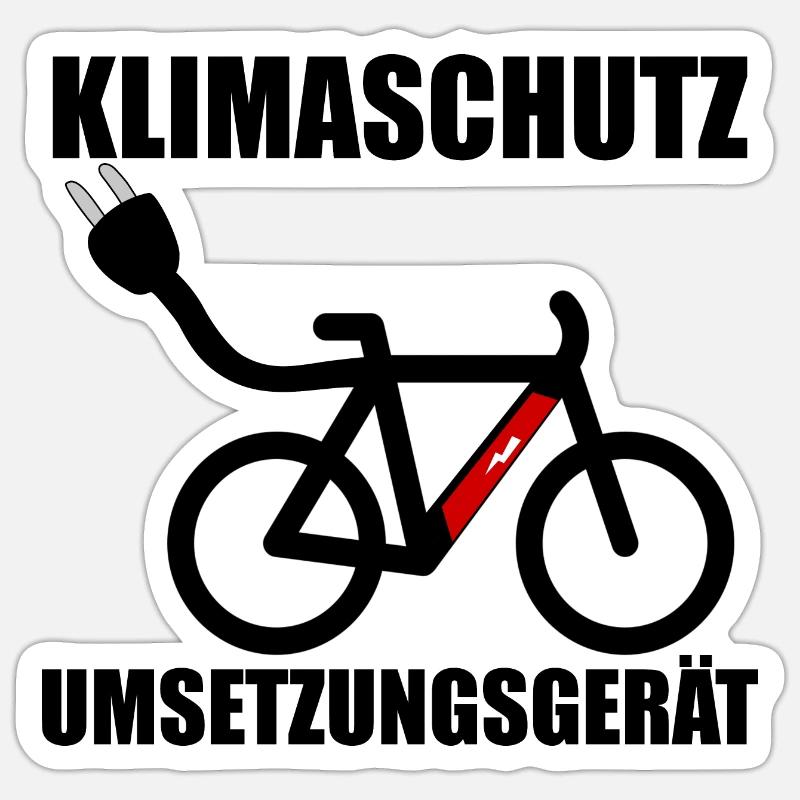 Klimaschutz Umsetzungsgerät - Sticker Größe S (10 x 10 cm) - Mattweiß