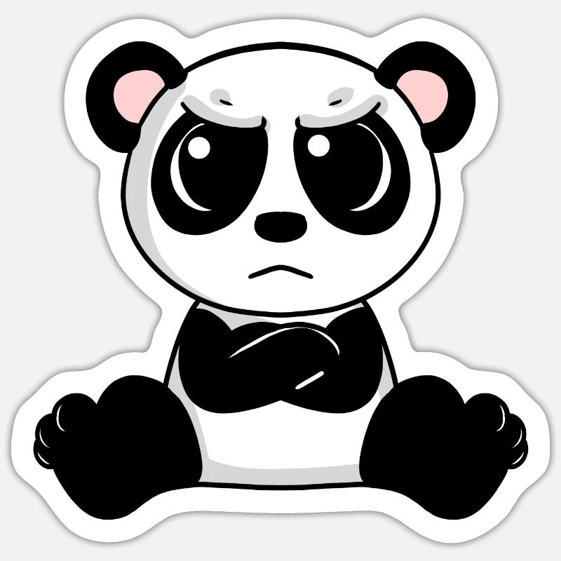 Le panda mignon est agacé Sticker taille S (10 x 10 cm)