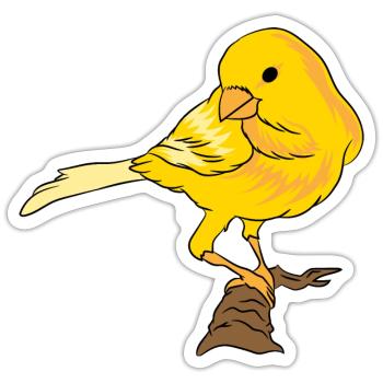 GELBER KANARIENVOGEL by The Manzanita´s - Sticker Größe S (10 x 10 cm) - Mattweiß - Vorne