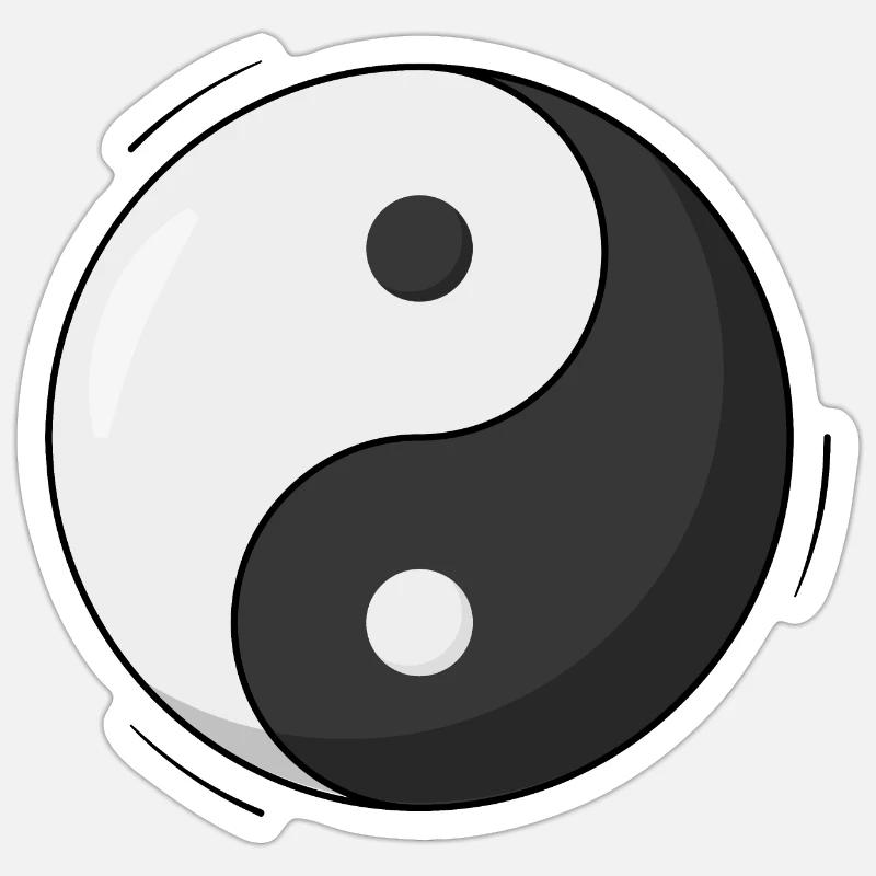 Yin and Yang - Sticker Größe S (10 x 10 cm) - Mattweiß