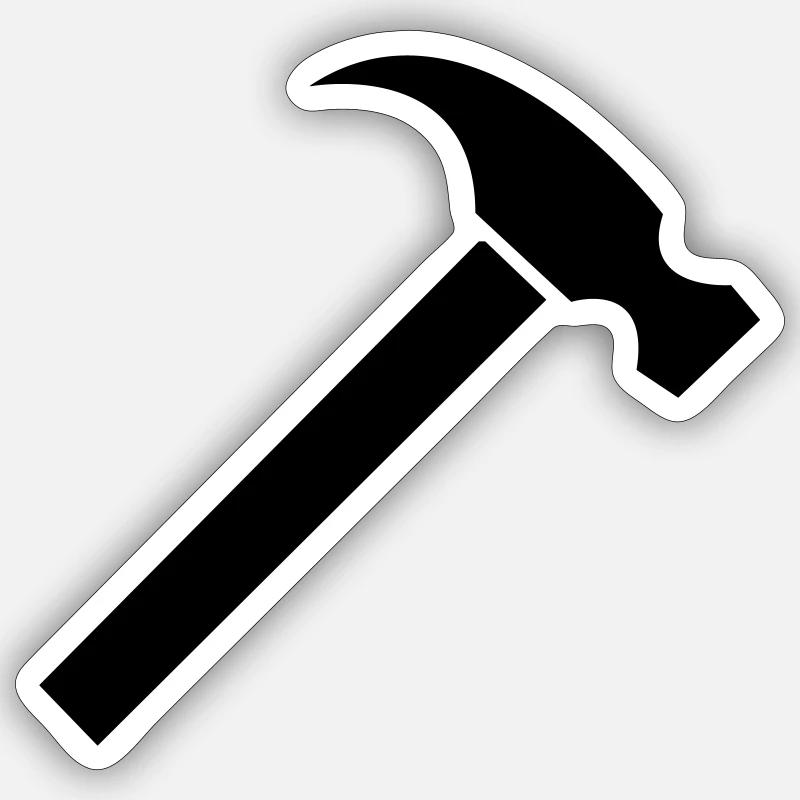 hammer - Sticker size S (10 x 10 cm) - white matte