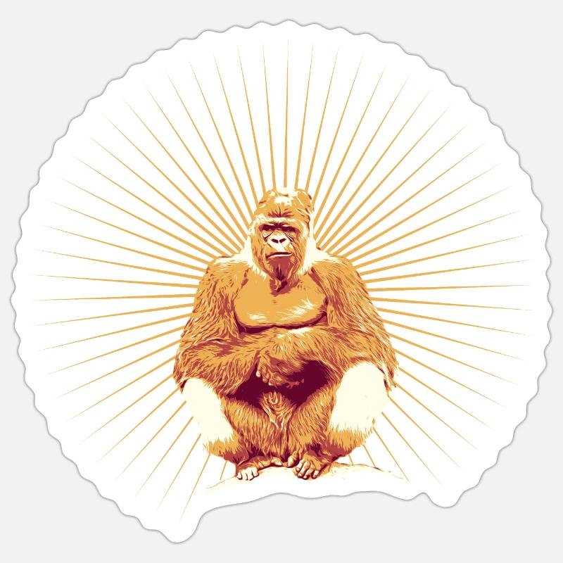 Gorilla Retro - Sticker size S (10 x 10 cm) - white matte