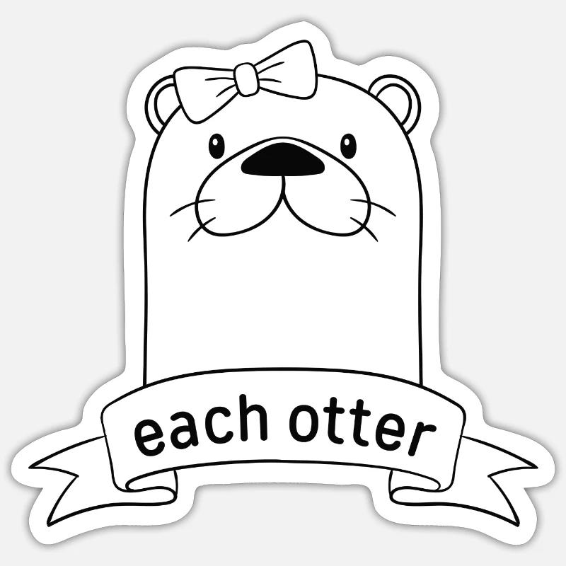 Fait pour chaque loutre - Sticker taille S (10 x 10 cm) - blanc mat