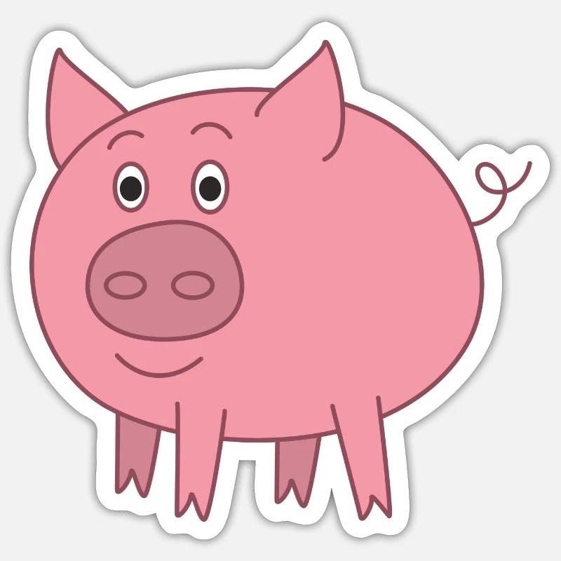 pig - Sticker size S (10 x 10 cm) - white matte