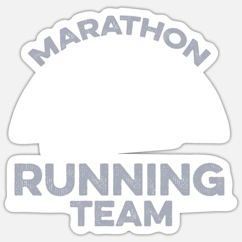 marathon running team - Sticker taille S (10 x 10 cm) - blanc mat