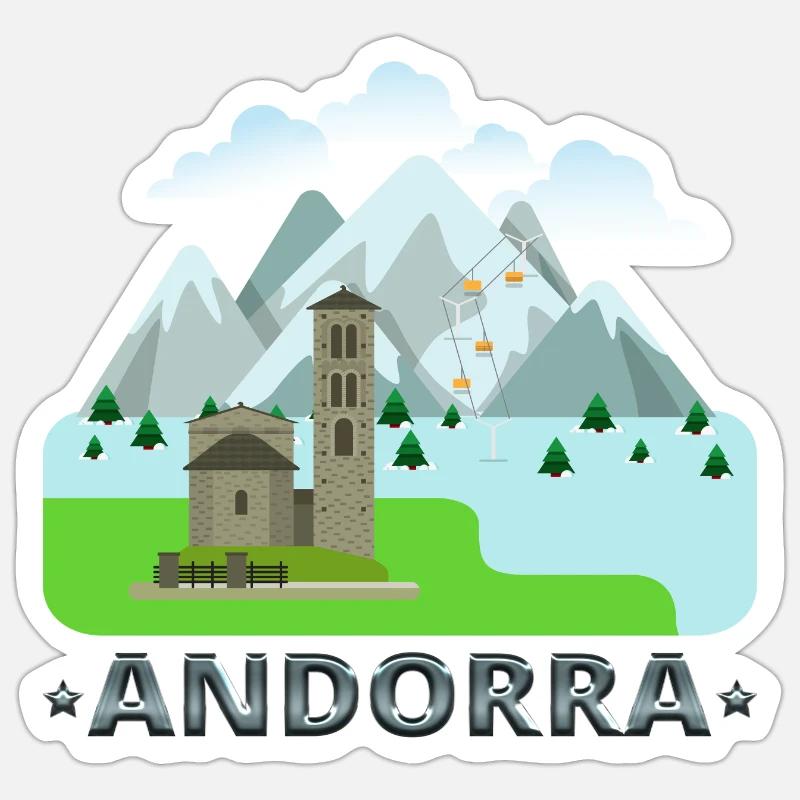 Andora - Sticker taille S (10 x 10 cm) - blanc mat