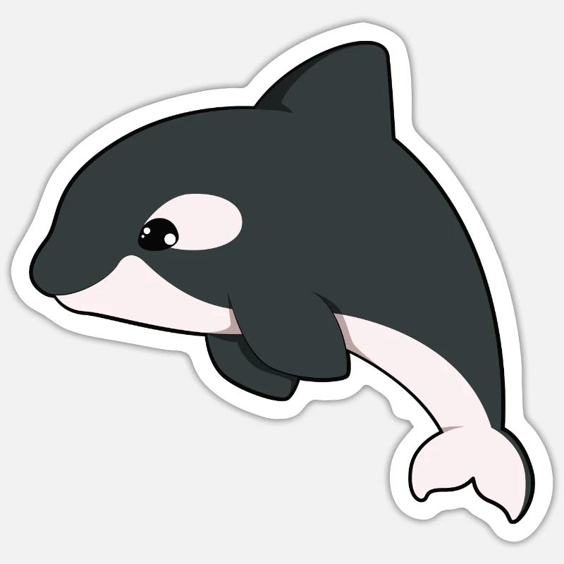 Orca - Sticker Größe S (10 x 10 cm) - Mattweiß