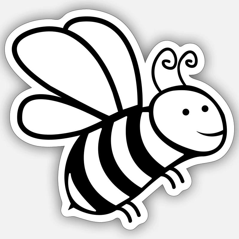 biene - Sticker Größe S (10 x 10 cm) - Mattweiß