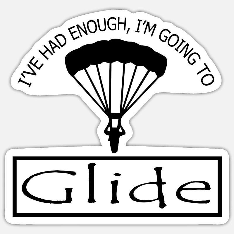 Paragliding - Sticker Größe S (10 x 10 cm) - Mattweiß