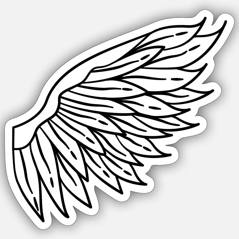 Symbole aile gauche - Sticker taille S (10 x 10 cm) - blanc mat