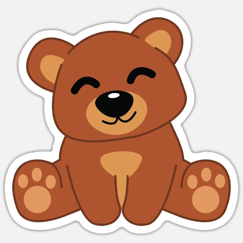 Teddybär Teddy Bärchen Babyteddy Kuschelbär Comic - Sticker Größe S (10 x 10 cm) - Mattweiß