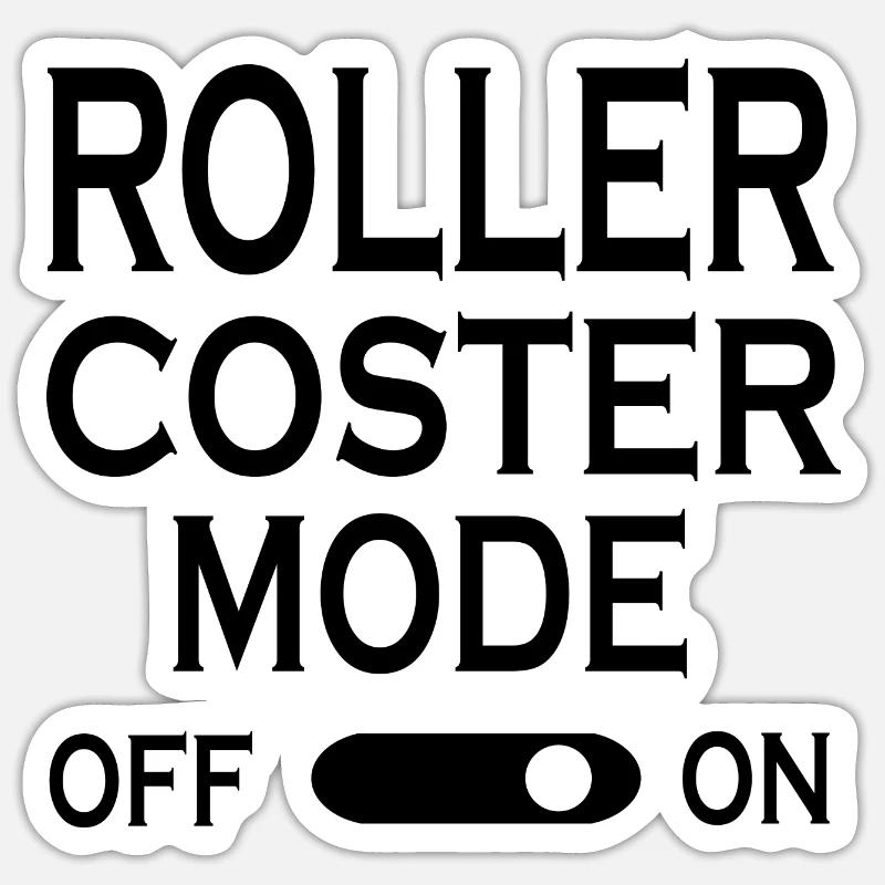 Roller Coaster Themepark - Sticker Größe S (10 x 10 cm) - Mattweiß