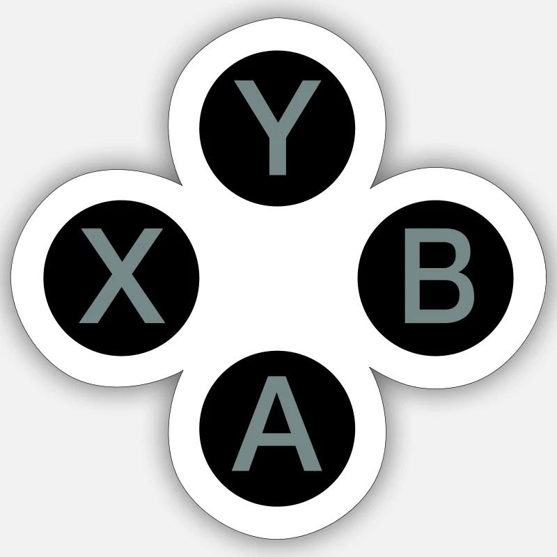 Game controller buttons - Sticker size S (10 x 10 cm) - white matte