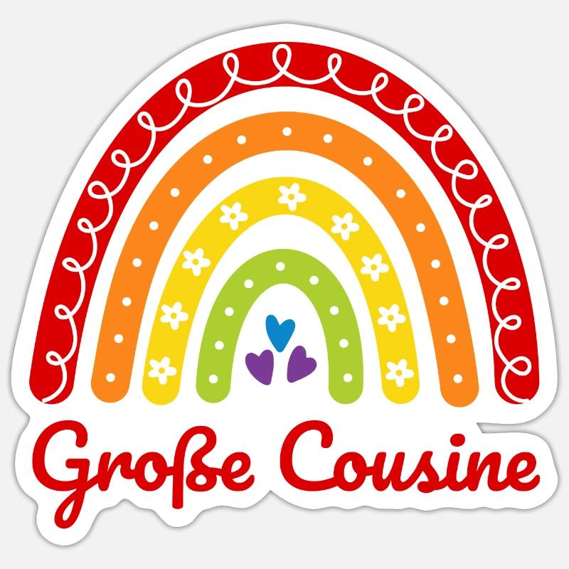 Große Cousine Sticker Größe S (10 x 10 cm)