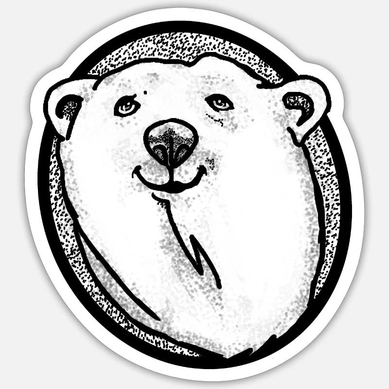 Schmunzelnder Eisbär Sticker Größe S (10 x 10 cm)