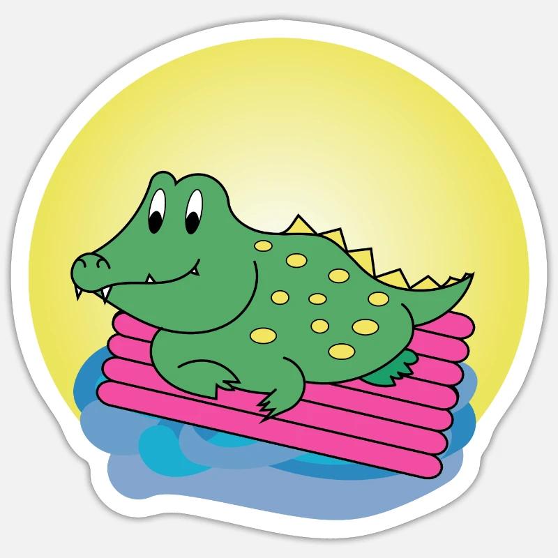 Kai Krokodil - Geschenk - Geschenkidee - Sticker Größe S (10 x 10 cm) - Mattweiß
