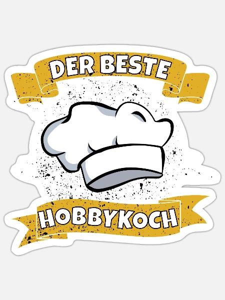 Der Beste Hobbykoch - Sticker Größe S (10 x 10 cm) - Mattweiß