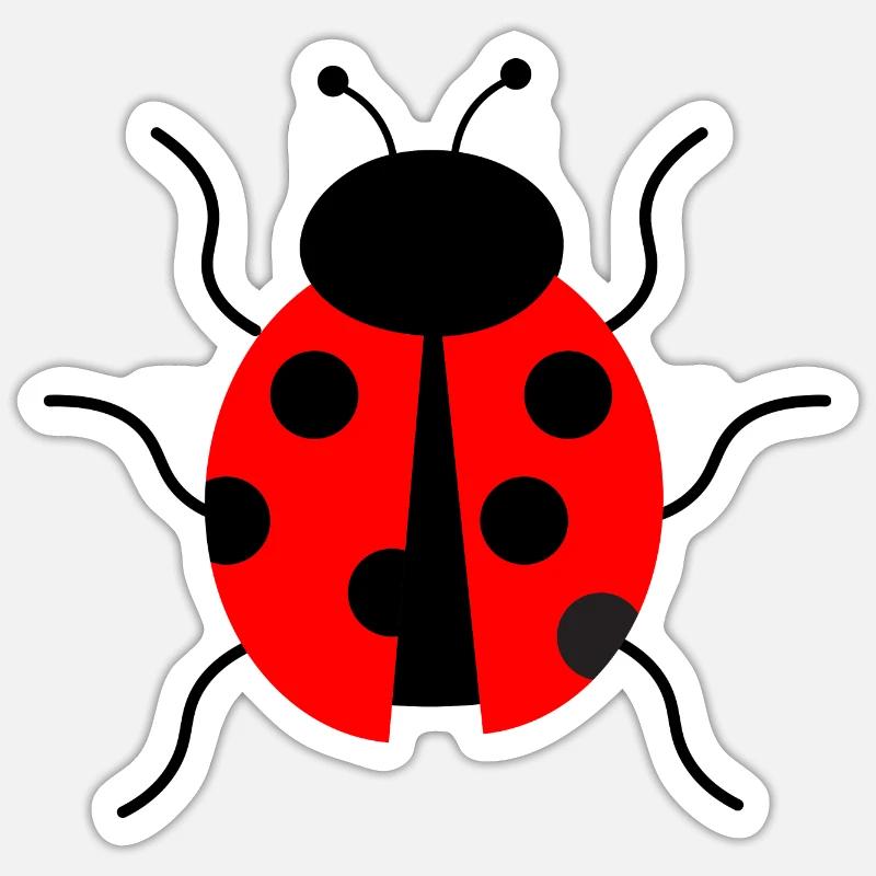 cute lady bug - Sticker size S (10 x 10 cm) - white matte