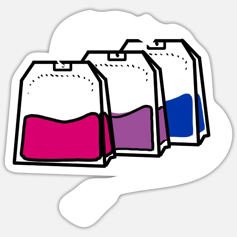 Bisexual Pride Teebeutel Sticker Größe S (10 x 10 cm)