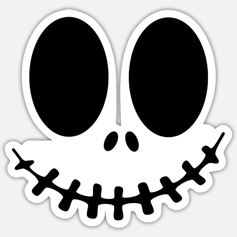 Halloween face - Sticker taille S (10 x 10 cm) - blanc mat