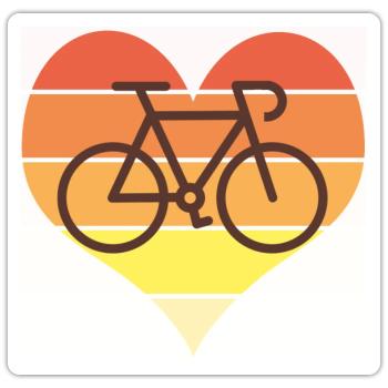 love Radfahren Radfahren - Sticker Größe S (10 x 10 cm) - Mattweiß - Vorne