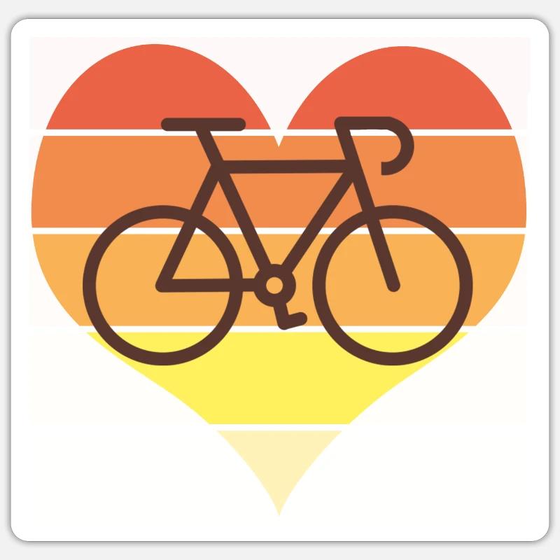 love vélo cyclisme cycliste - Sticker taille S (10 x 10 cm) - blanc mat