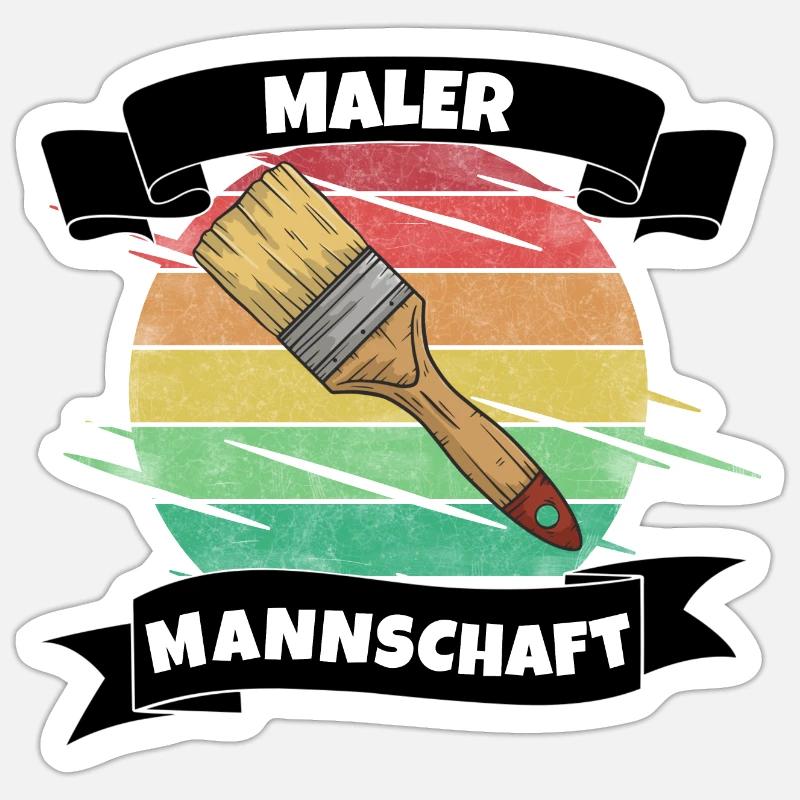 Maler Mannschaft Sticker Größe S (10 x 10 cm)