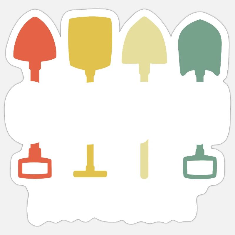 Garten Gartenarbeit Gärtner - Sticker Größe S (10 x 10 cm) - Mattweiß