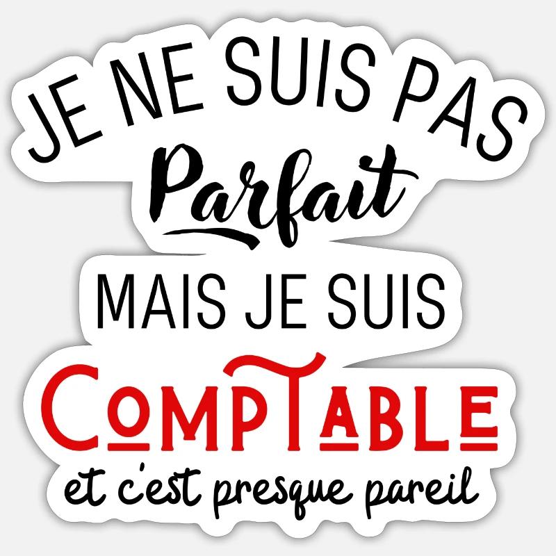 Pas parfait mais comptable - Sticker taille S (10 x 10 cm) - blanc mat