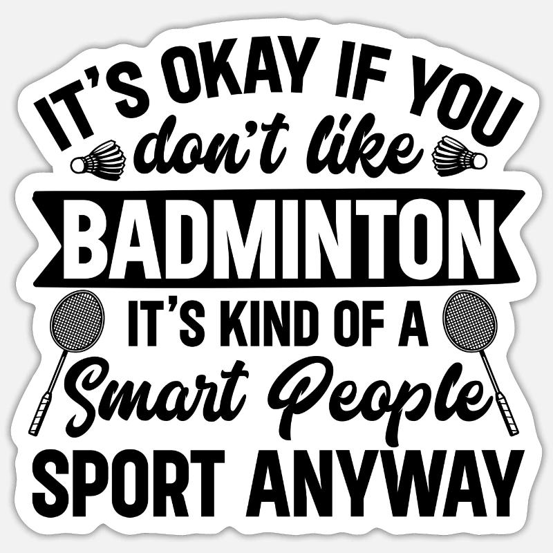 Badminton Federball Evolution Badmintonspieler - Sticker Größe S (10 x 10 cm) - Mattweiß