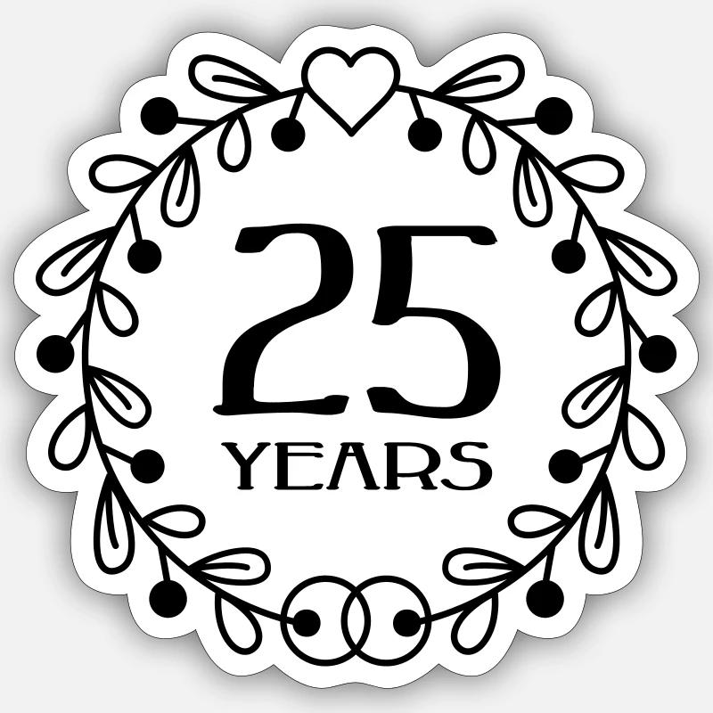 Silver Wedding - 25-year-old Julbiläum Sticker size S (10 x 10 cm)