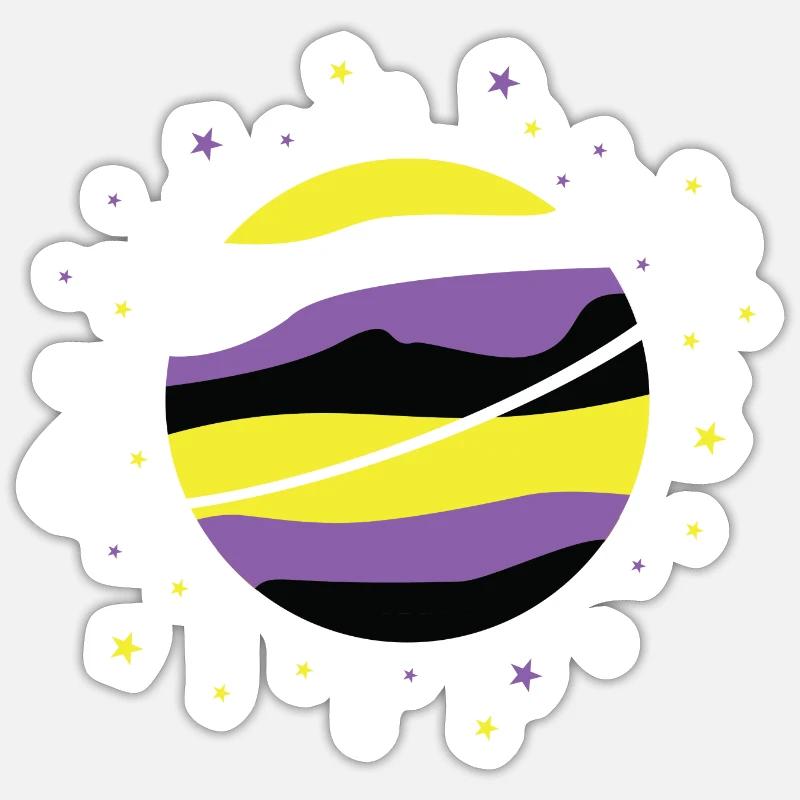 Nonbinary Planet Nonbinary Pride Sticker size S (10 x 10 cm)