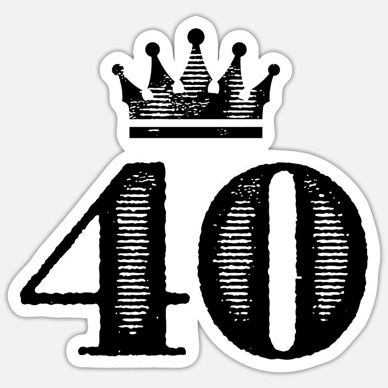 40 Couronne de numéros - Sticker taille S (10 x 10 cm) - blanc mat