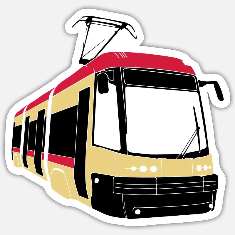 Tramway de Gdańsk - Sticker taille S (10 x 10 cm) - blanc mat