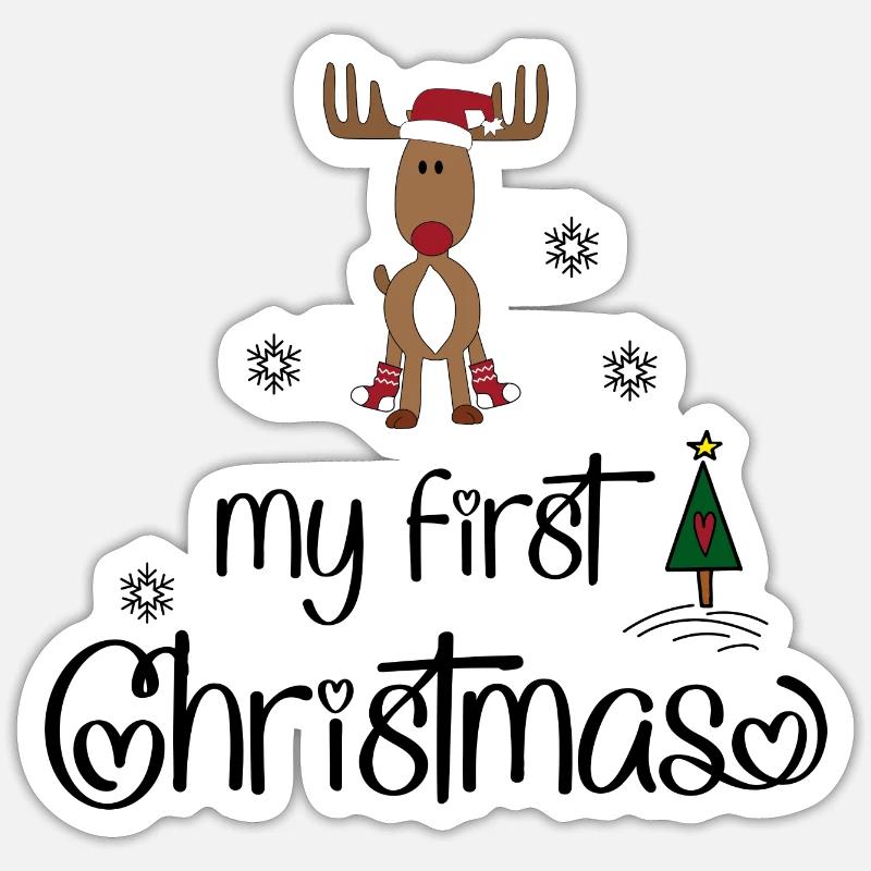 Mon premier Noël - Sticker taille S (10 x 10 cm) - blanc mat