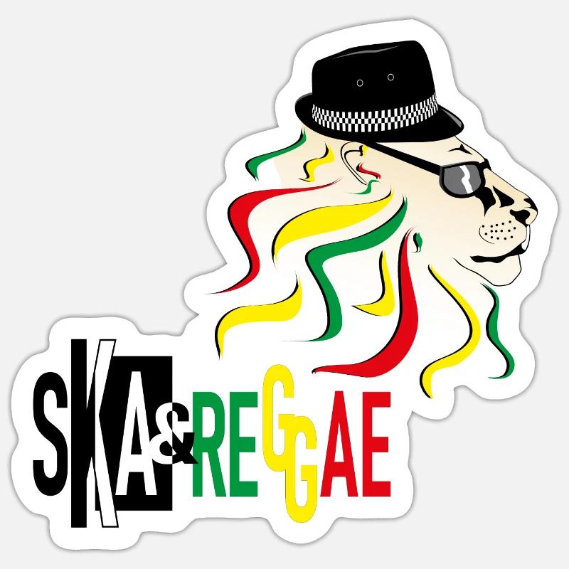 Ska & Reggae - Sticker taille S (10 x 10 cm) - blanc mat