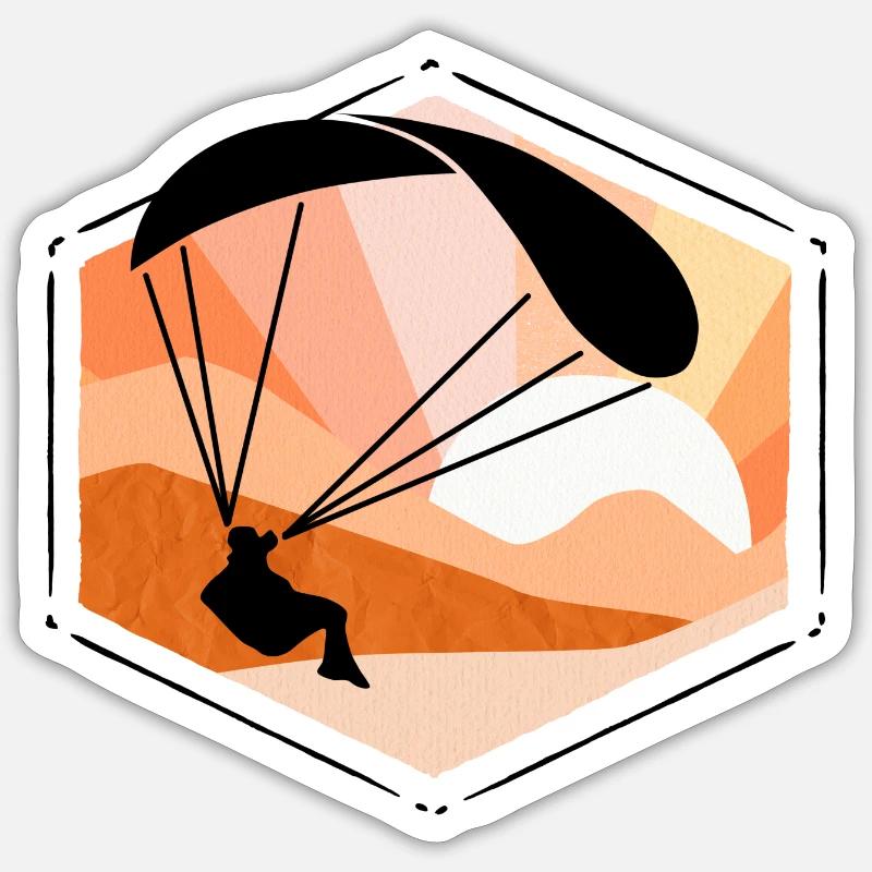 Paragliding Retro Sun - Sticker Größe S (10 x 10 cm) - Mattweiß