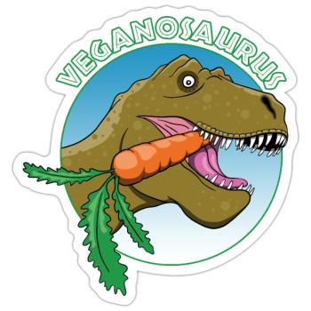 Vegan Dinosaur - Sticker size S (10 x 10 cm) - white matte - Front