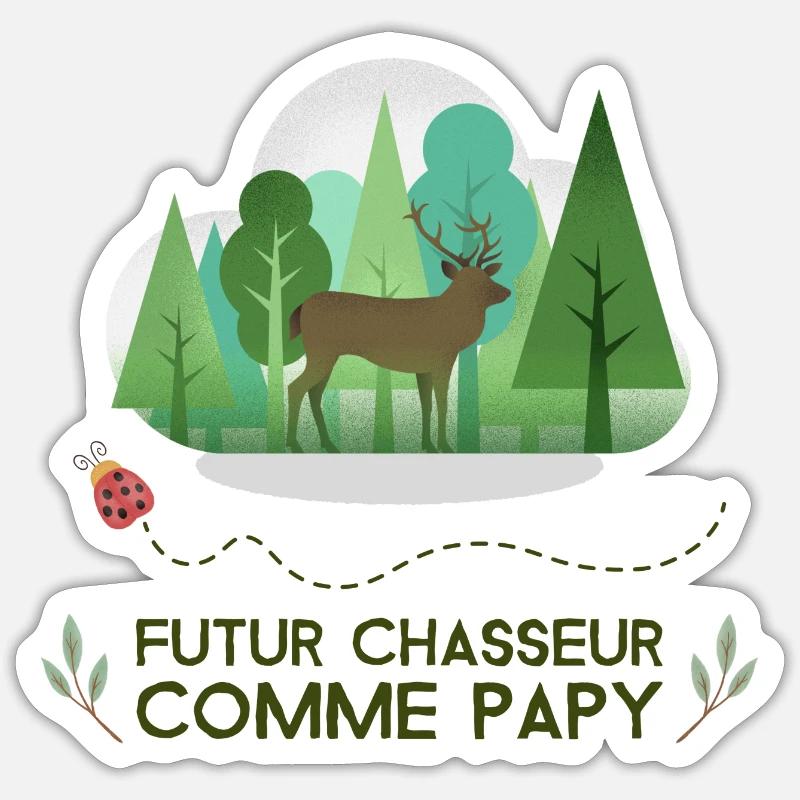 Futur Chasseur Comme Papy Sticker taille S (10 x 10 cm)
