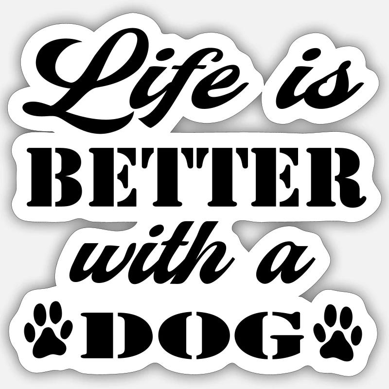 Chien de vie 01 - Sticker taille S (10 x 10 cm) - blanc mat