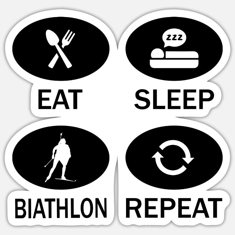 Biathlon - Sticker Größe S (10 x 10 cm) - Mattweiß