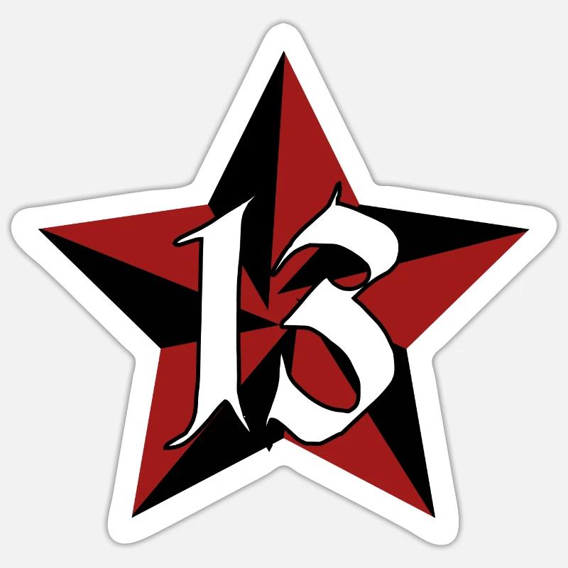Rockabilly - 13 - Tattoo Star - Sticker size S (10 x 10 cm) - white matte