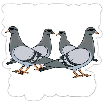 Pigeon Squad Pigeon Fancier Dicton - Sticker taille S (10 x 10 cm) - blanc mat - Devant