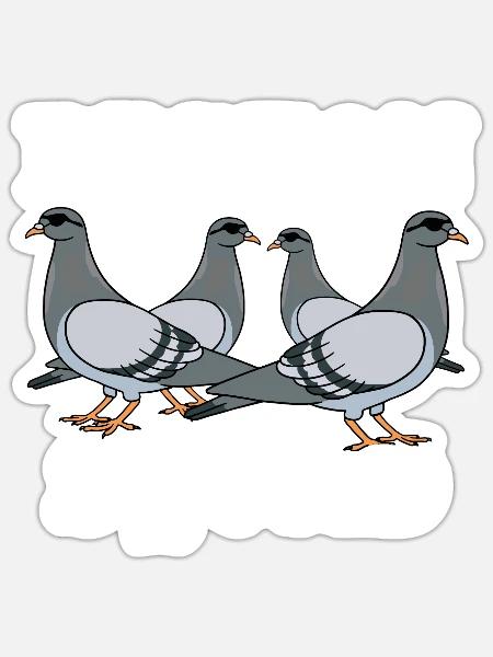Pigeon Squad Pigeon Fancier Dicton - Sticker taille S (10 x 10 cm) - blanc mat