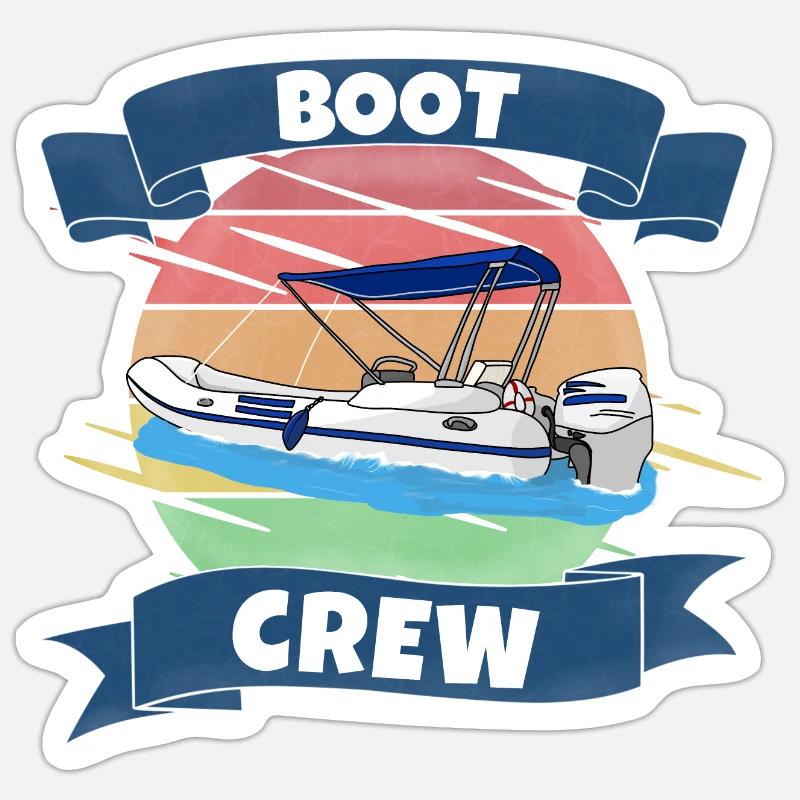Boot crew Schlauchboot Motorboot Sticker Größe S (10 x 10 cm)