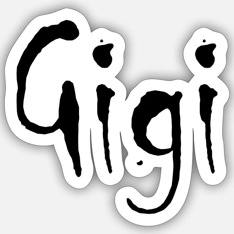 gigi - Sticker Größe S (10 x 10 cm) - Mattweiß