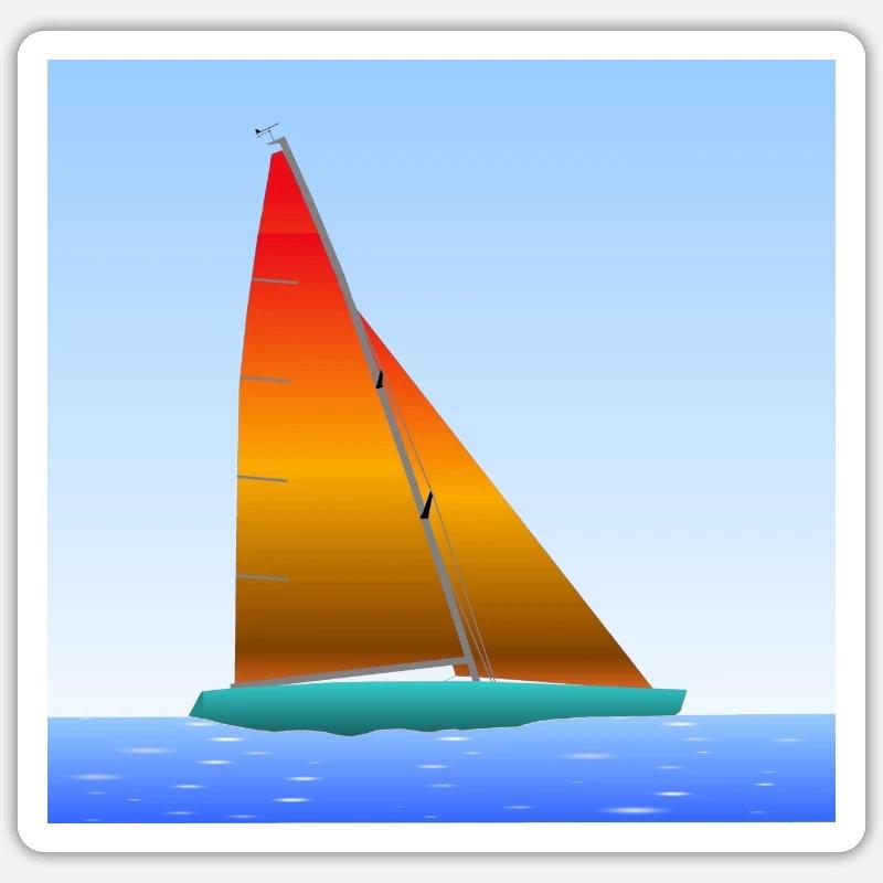 Segelschiff - Sticker Größe S (10 x 10 cm) - Mattweiß