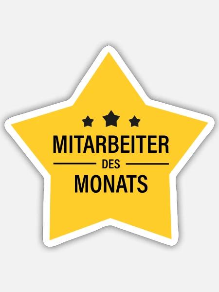 Mitarbeiter des Monats - Sticker Größe S (10 x 10 cm) - Mattweiß